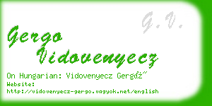 gergo vidovenyecz business card